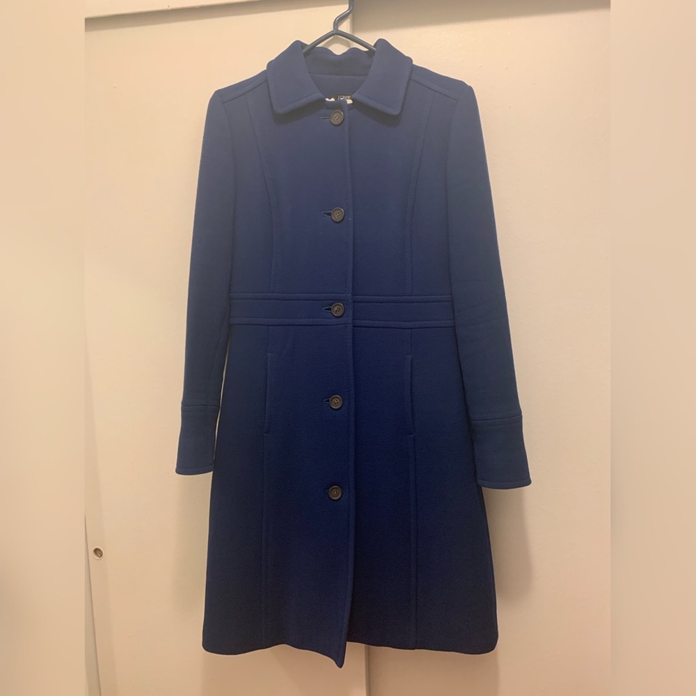 J CREW Lady Day Coat W/ Thinsulate Blue Cobalt